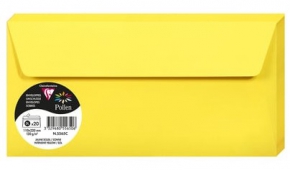 კონვერტი დიპლომატი Clairefontaine, 110X220მმ. 120გრ. 20 ცალი, ყვითელი