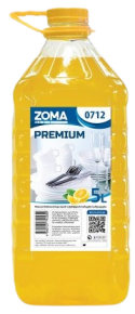 ჭურჭლის სარეცხი საშუალება Zoma Premium, ლიმონი, 5 ლ.