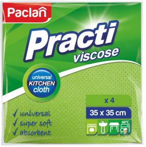 სამზარეულოს საწმენდი ტილო Practi viscose, 35X35 სმ. 4 ცალი
